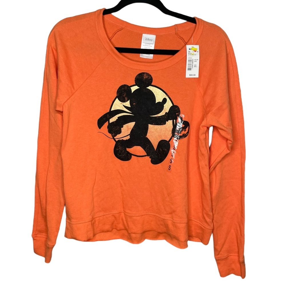 Disney Halloween sweater Mickey Mouse trick or treat pumpkin orange small